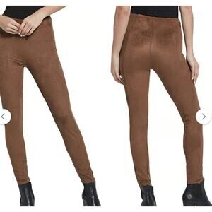 Lysee Dark Tan Pull On High Rise Faux Suede Legging Size Extra Large